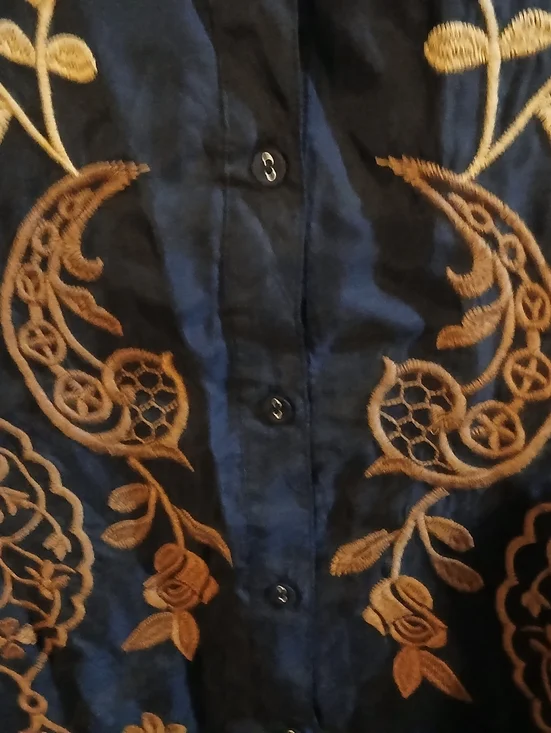 NWT/ JOHNNY WAS WORKSHOP 'KIANA' silk shirt dress - Picture 5 of 9